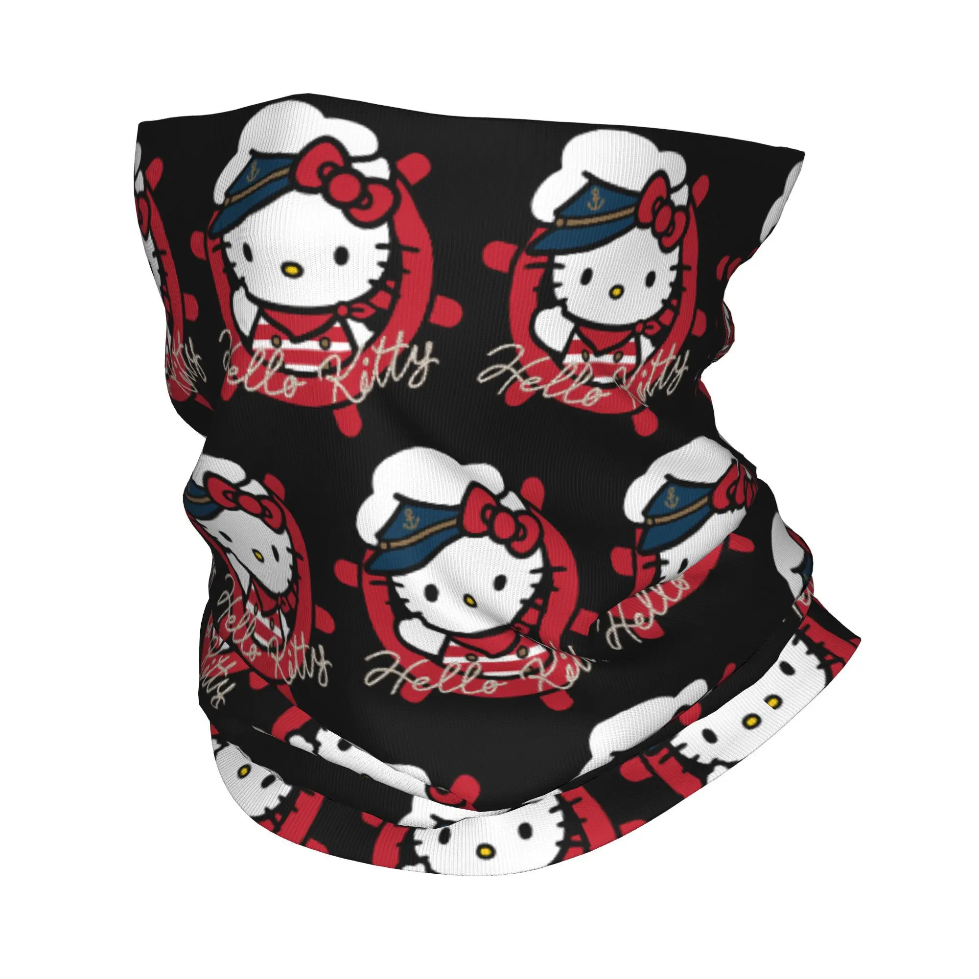 Custom Hello Kitty Nautical Sailor Winter Headband Neck Warmer Women Men Hiking Running Tube Scarf  Face Bandana Gaiter