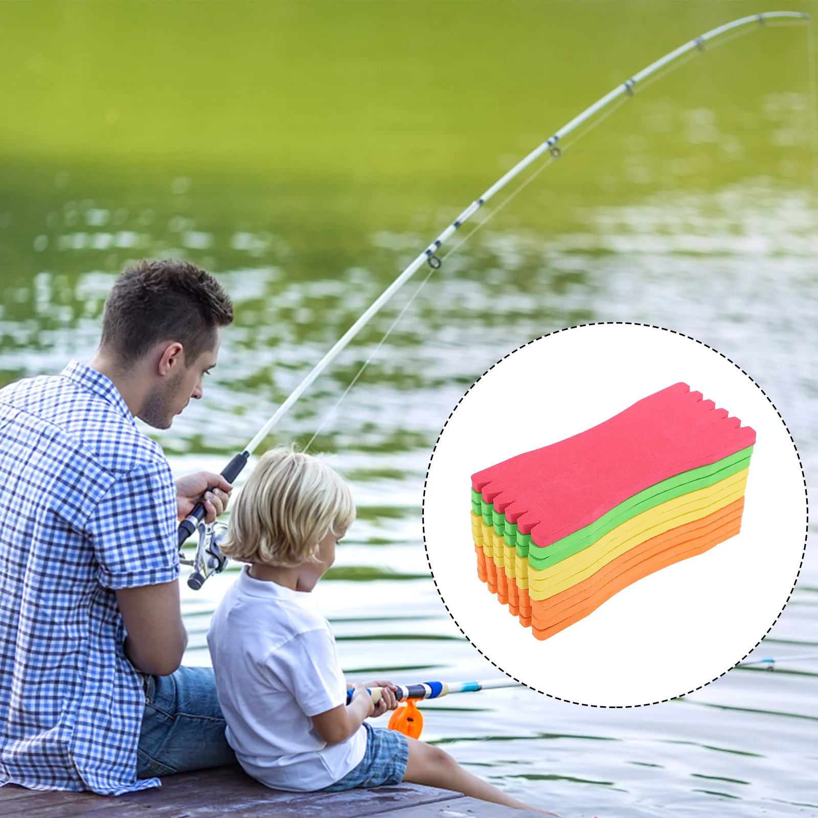 

10Pcs Sponge Fishing Line Board 5x12cm Wrapped Wire Lightweight Quick Dry Durable Fishing Rig Organizer Wrapped Wire Board