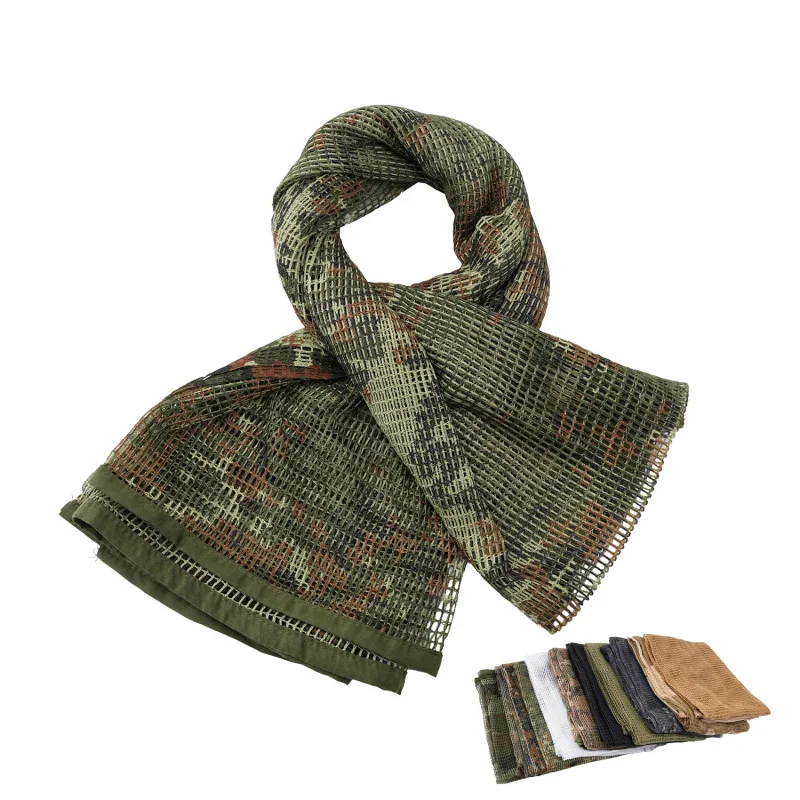 Tactical Camouflage Net Scarf, Breathable Sniper Veil for Hunting, Airsoft, Outdoor Military Gear