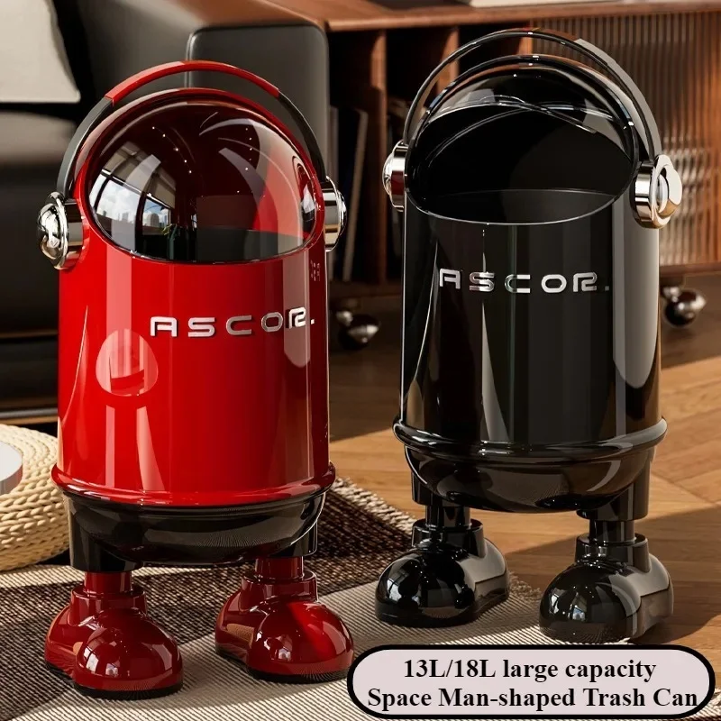High‑End Stylish Clamshell Dustbin,13/18L Large Capacity Household Trash Can,Creative Waste Bin for Living Room Kitchen Bathroom