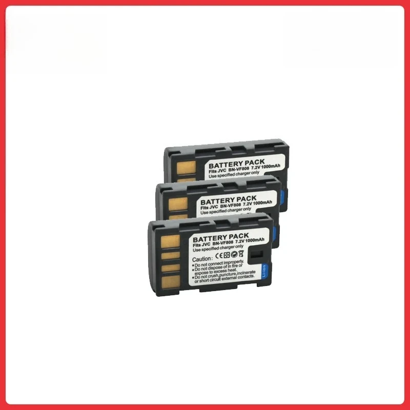 4Pcs 1000mAh BN-VF808 Replacement Battery For JVC GZ-MS100 MS120 MS126 HD30 HD40 Camcorder