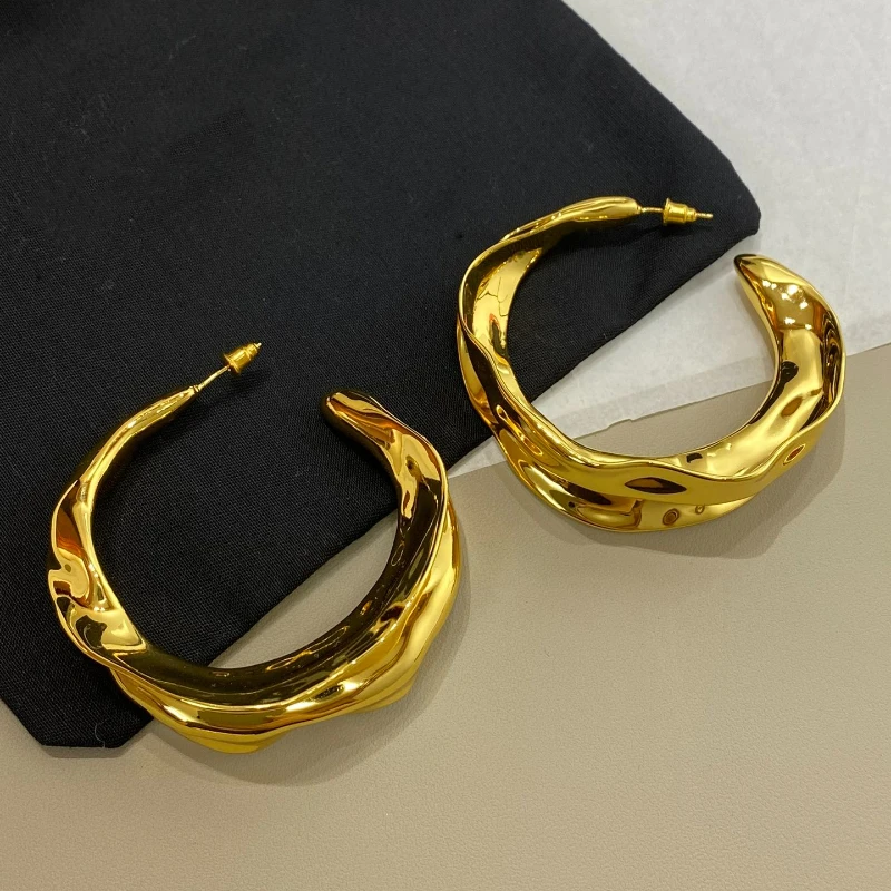 

Europe Famous Designer Large Small Circle Top Quality Gold Earrings Women Luxury Jewelry Accessorie Trend