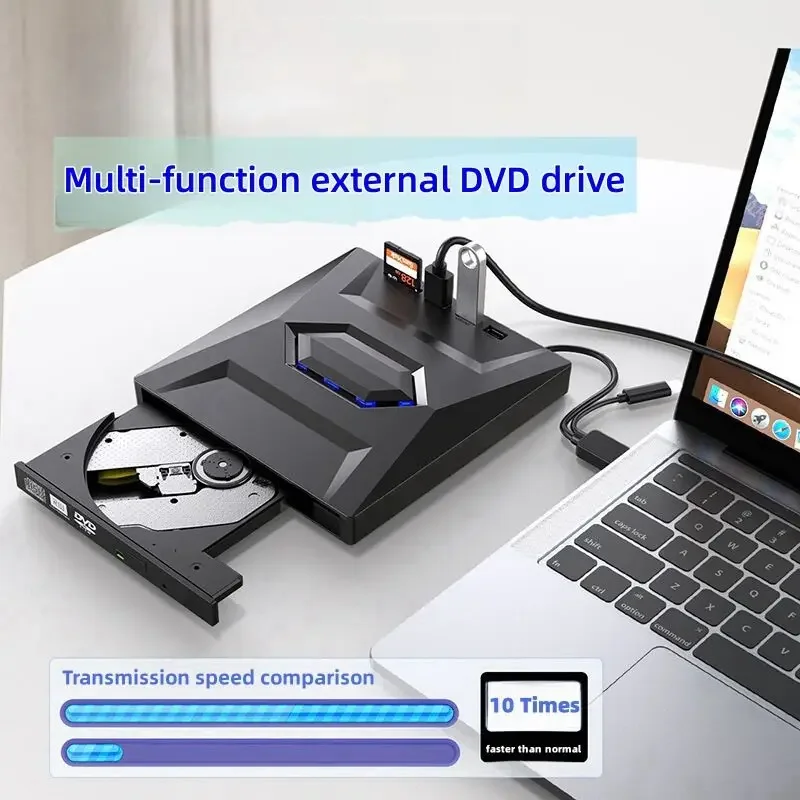 USB 3.0 External Bluray Player 7-in-1 Multifunctional DVD BD CD Bluray Burner SD TF Card Reading Function Drive for Laptop PC