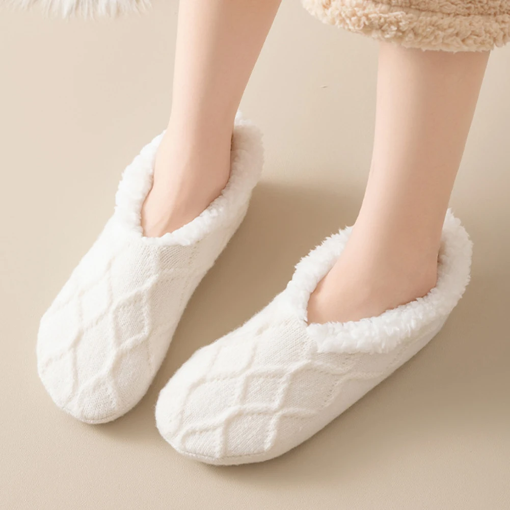 Winter Indoor Home Slippers Socks Comfortable Thick Thermal Socks Warm Bedroom Sleeping Sock Slip-Resistant Safety for Women