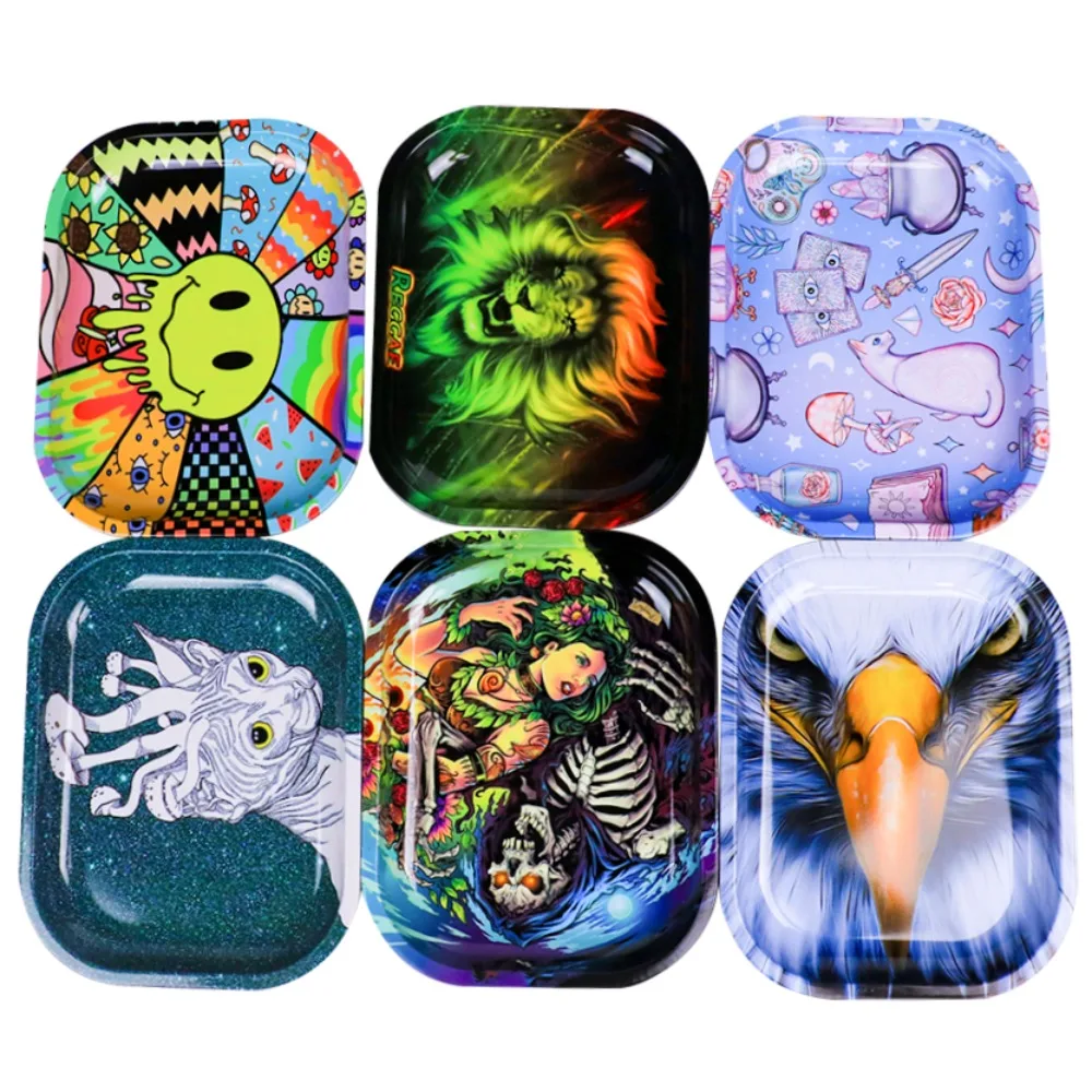 

180mm x 140mm Portable Small Metal Iron Storage Operation Tray Cigarette Accessories