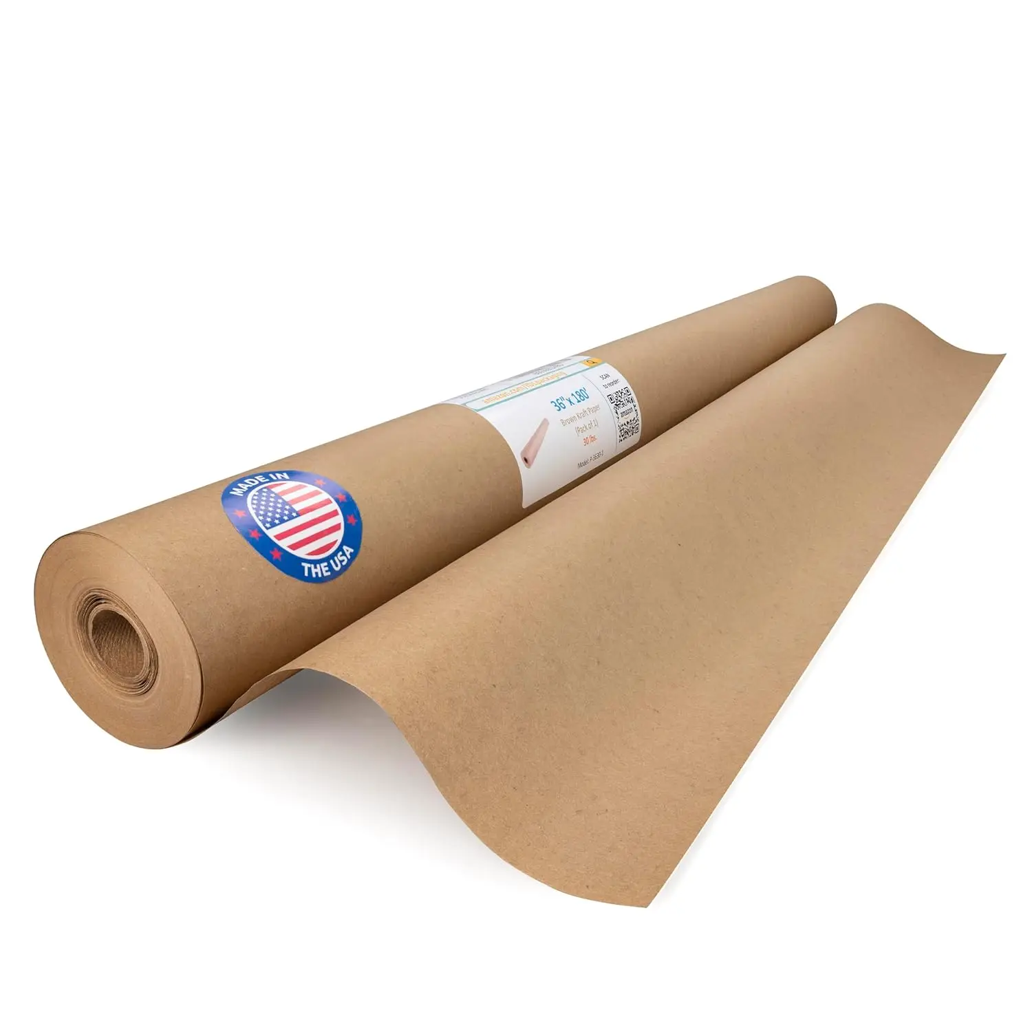 

36" x 2160" (180 ft) Brown Kraft Paper Roll, 30 lbs - Quality Paper for Packing, Moving, Shipping