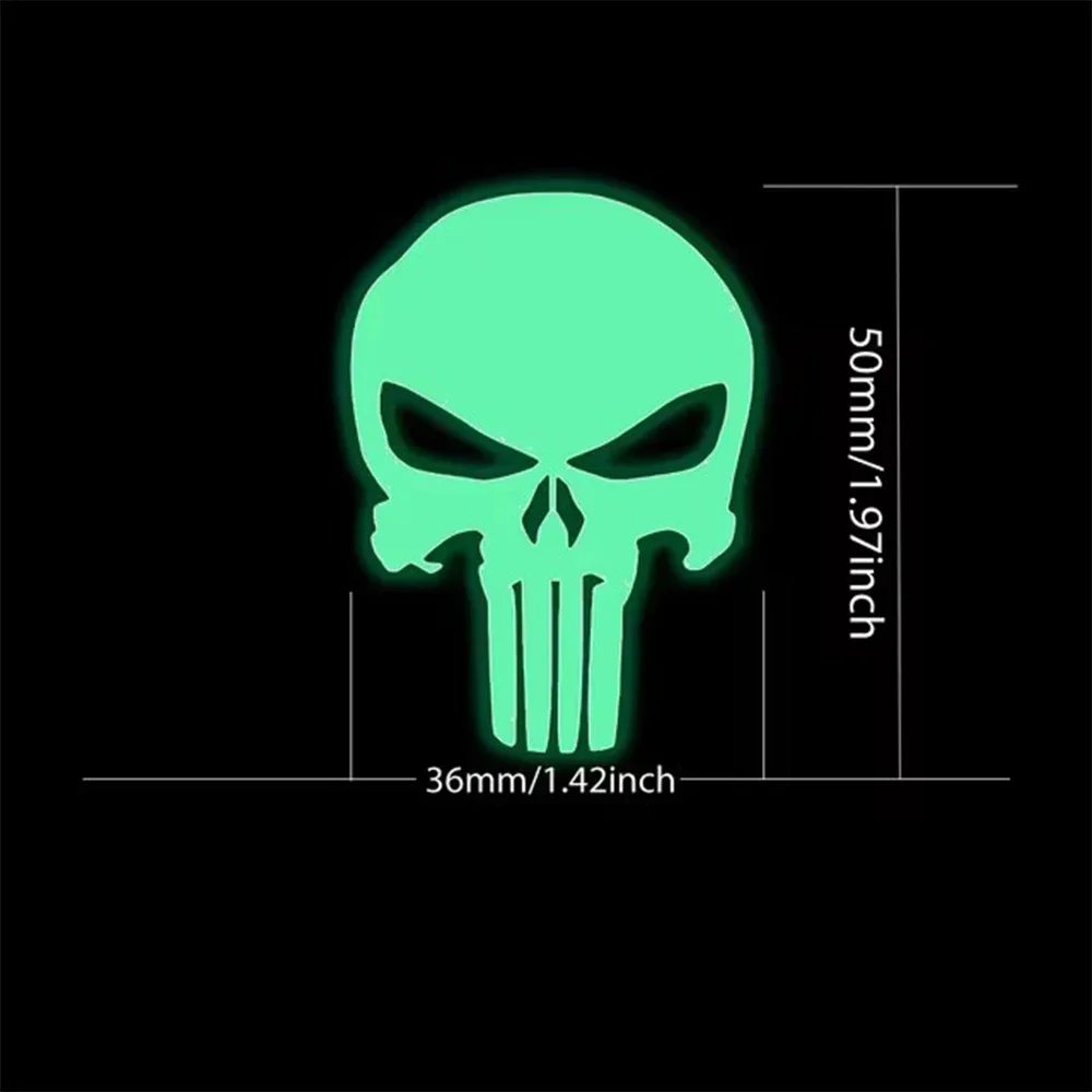 1pc Skull Head Motorcycle Glow Stickers Waterproof Moto Helmet Decoration Motorbike Fuel Tank Side Fairings Decal Accessories