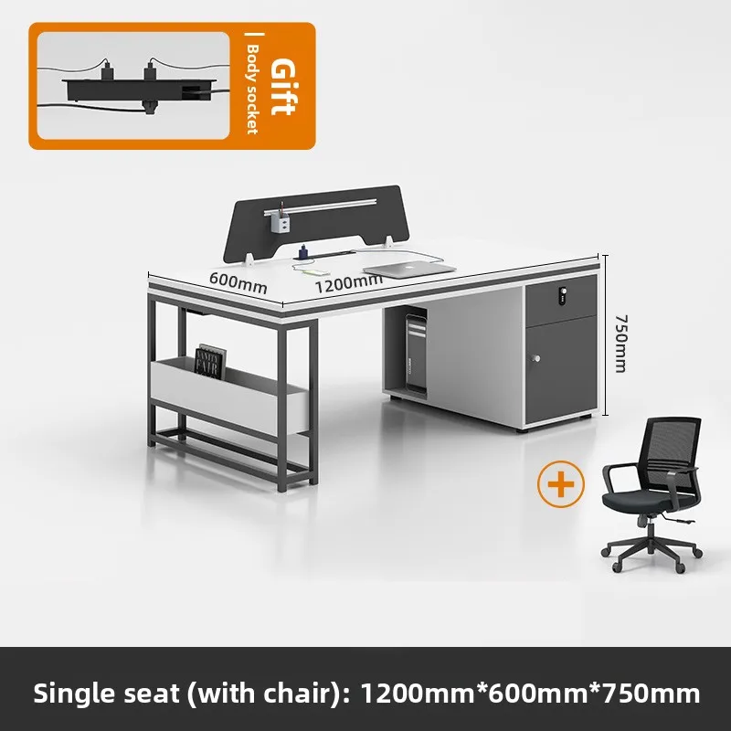 ！@Office Staff Desk and Chair Set: Simple, Modern, 4/6-person, Double-seat, Office Screen Cubicles, Financial Workstations image 2