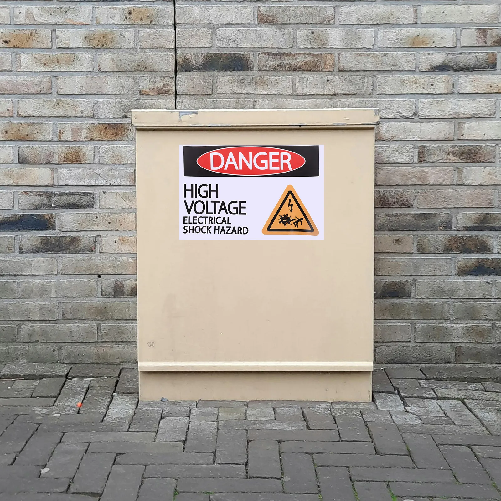 2 Sheets High Voltage Warning Sticker Safety Sign Decal Pvc Self Adhesive Bright Long Lasting Factory Construction Use