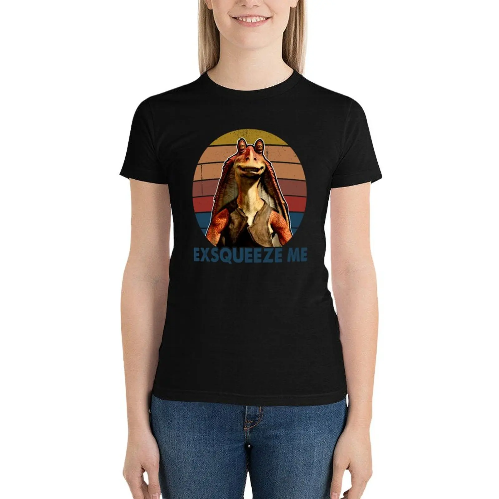 

jar jar Binks Exsqueeze me T-Shirt oversized aesthetic clothes Blouse Women's tops