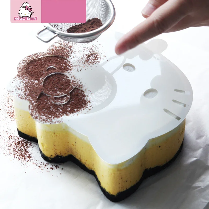 Sanrio Kawaii hellobykitty stampo in acciaio inossidabile da 4/6/8 pollici anello di Mousse rialzato tiramisù stampo per Cheesecake tre pezzi