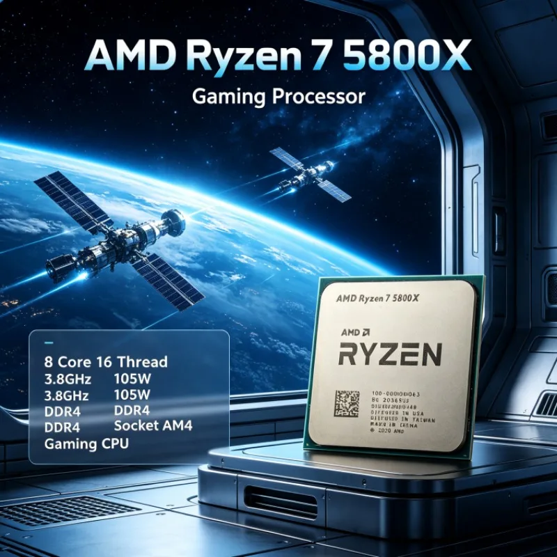 AMD Ryzen R7 5800X CPU Processor 3.8GHz 8-Core 16-Thread 7nm 32M L3 Cache Socket AM4 Type-C