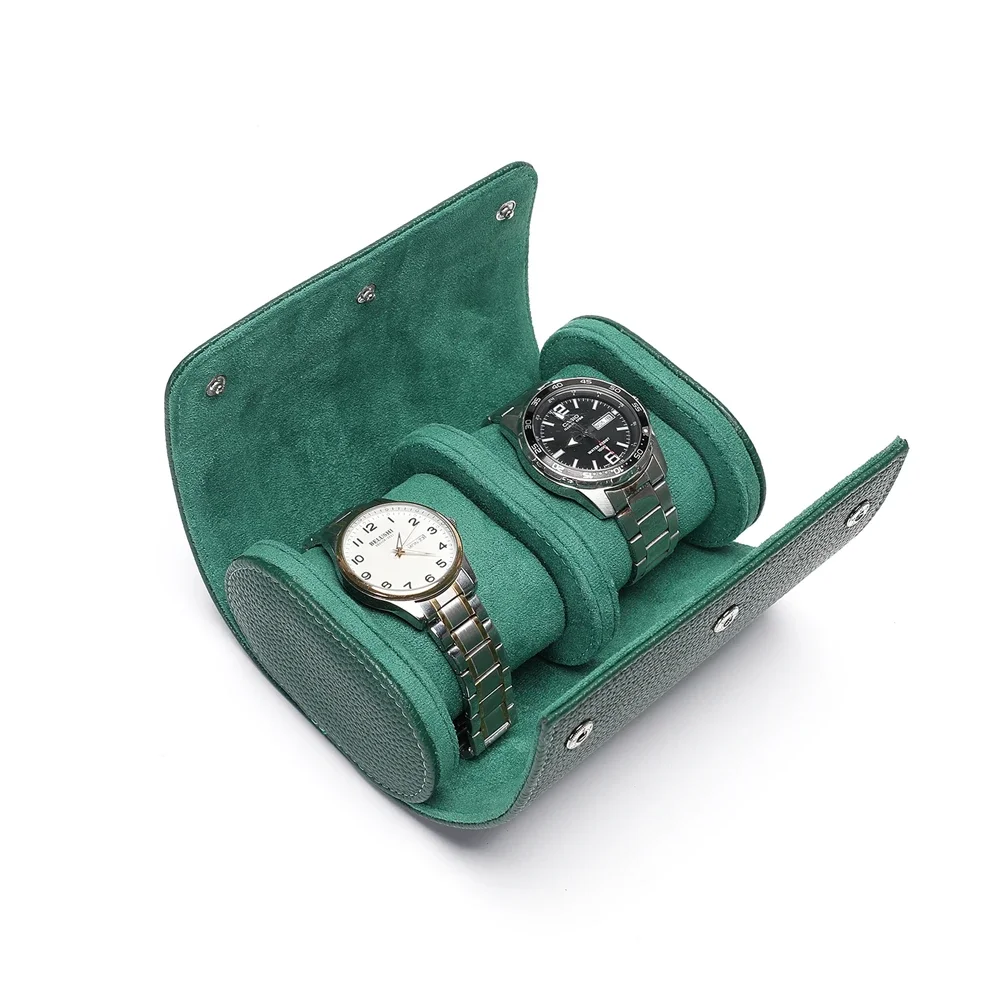 Embers Leder-Uhrenrolle mit 1, 2, 3 Fächern, Luxuriöse Echtleder-Uhrenaufbewahrungsbox, Reiseetui, Uhrenetui, Geschenkbox, Uhrenbeutel – Detail 4