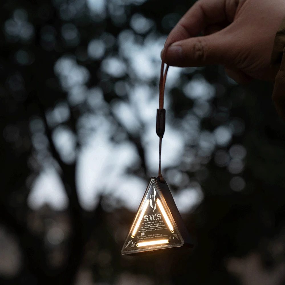 الحبل المغناطيسي متعدد الوظائف التخييم ضوء ستبليس يعتم ضوء مثلث للمشي في الهواء الطلق ضوء تحذير صغير #2