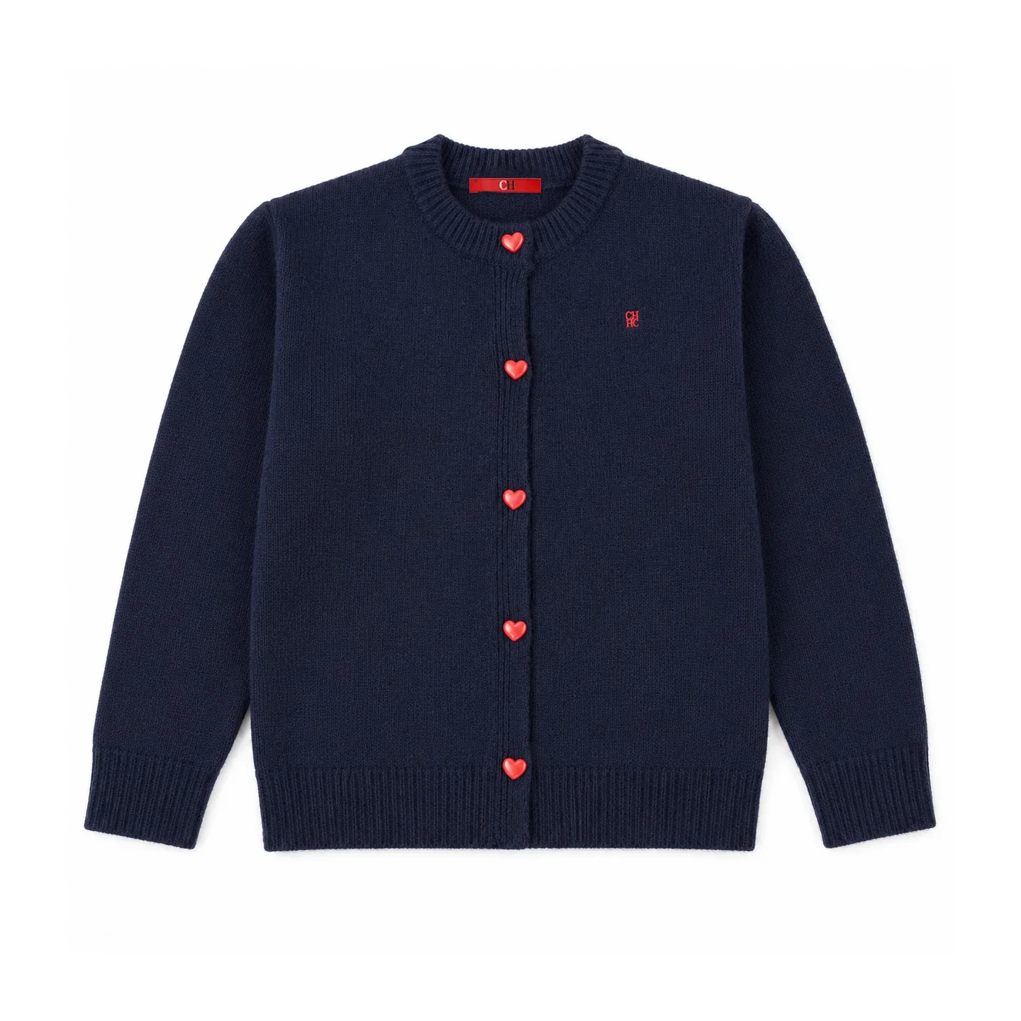 CH Mädchen Strick-Cardigan-Pullover mit langen Ärmeln, Herzknopf-Pullover, süßer, lässiger Schulstil für Kinder, Herbst- und Winterkleidung – Detail 9