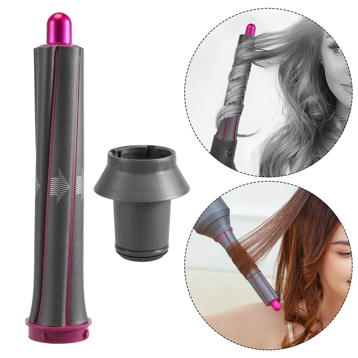 2Pcs for Dyson Supersonic Hair Dryer Curling Attachment Automatic Hair Curling Barrels and Adapters Styler Curling Tool