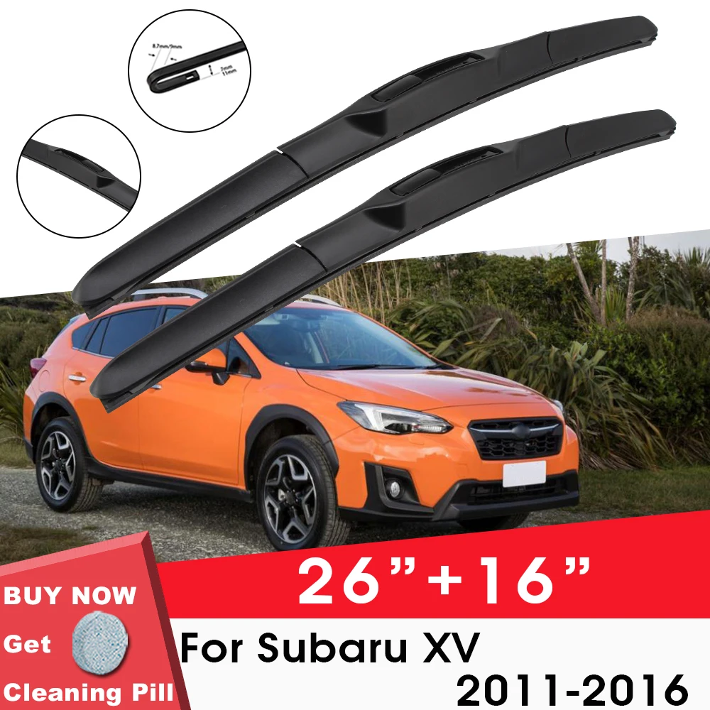 

Car Wiper Blade Front Window Windshield Rubber Silicon Refill Wiper For Subaru XV 2011-2016 LHD RHD 26"+16" Car Accessories