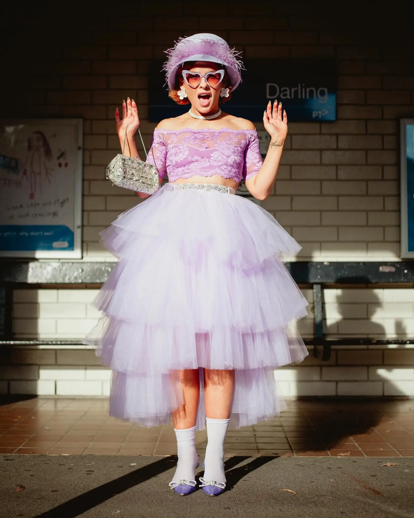 Lavender Layered High Long Women Skirts Without Crystal Details Mid Calf Ruffles Trimmed Tutu Tulle Skirt To Party