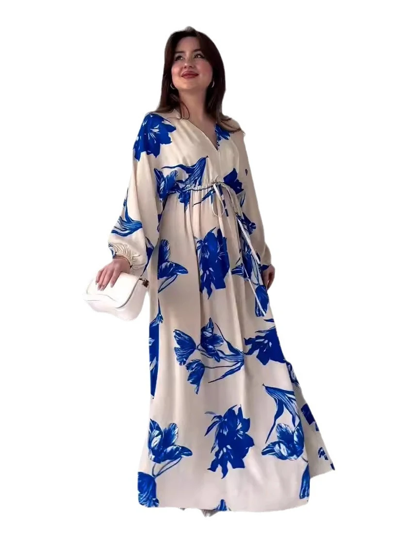 Dress Muslim Abaya Women Party Dresses Jalabiya Printing Ramadan Morocco Dubai Abayas Kaftan Islam Eid Vestidos Arab Long Robe