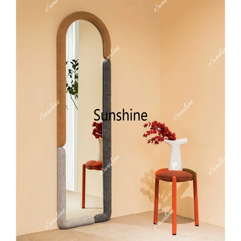 Nordic home bedroom dressing mirror living room simple floor mirror fitting mirrorTJ