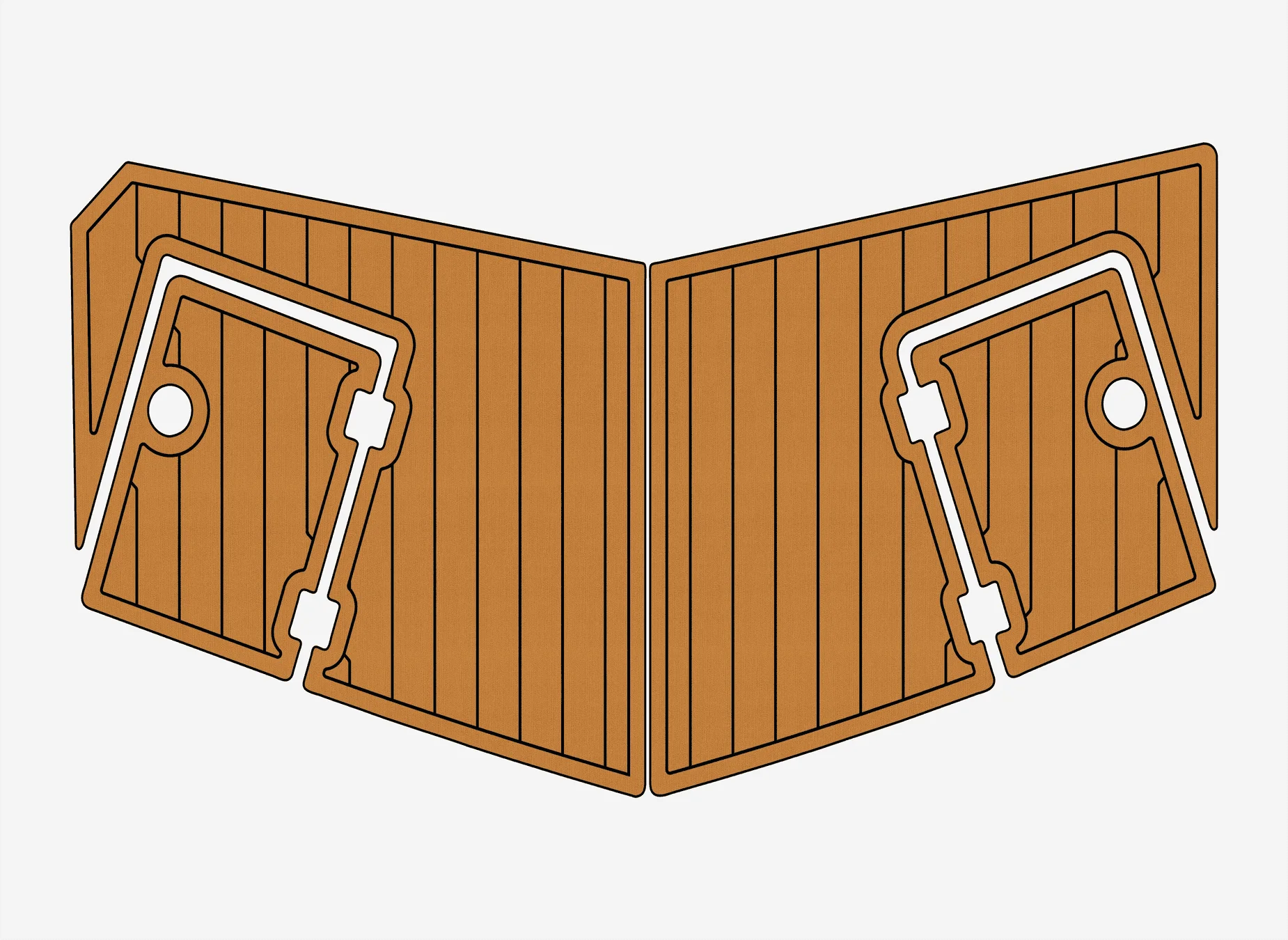 Non-Slip EVA Faux Teak Marine Mat Self-Adhesive 6mm Yacht Cockpit Pad for 2006 Larson 228 LXI Boat Decking Easy Install