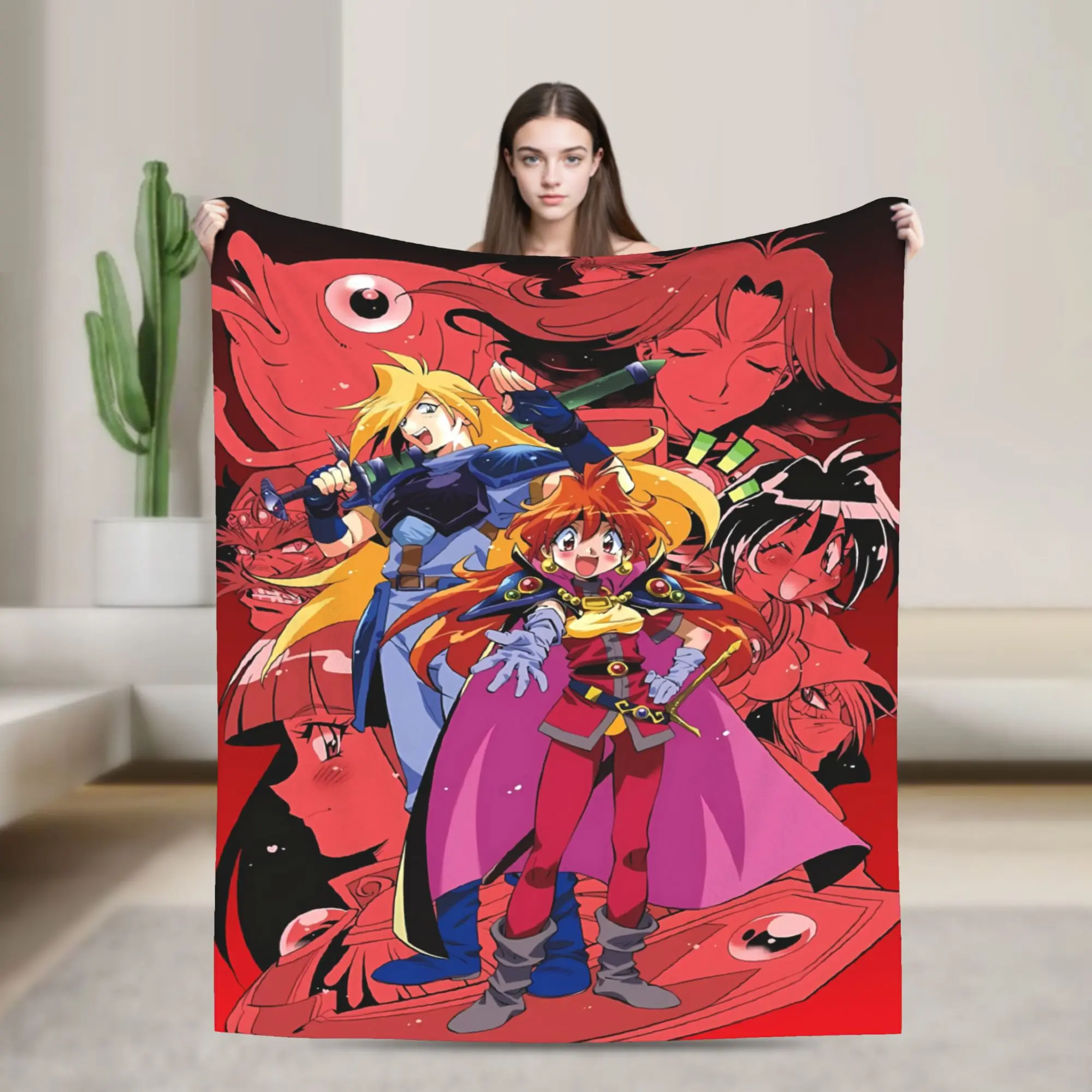 L-Linas Inversed Anime Print Warm Blanket  Child Plush Throw Blanket Pattern Home Decor Flannel Bedspread Sofa Bed Cover