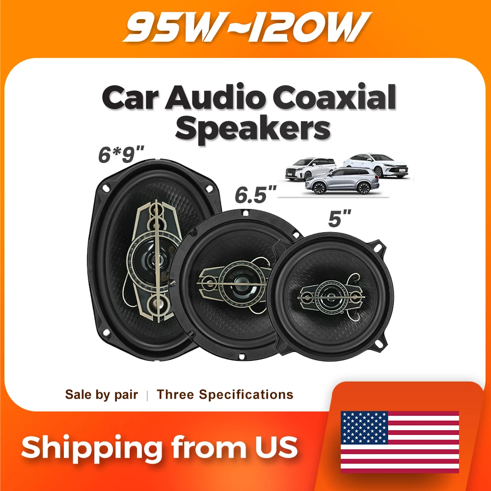 

MEKEDE 5/6.5/6*9 inch car coaxial speaker 95W~120W high frequency high sound quality 12V 4/5 channel full range car audio 4 ohms