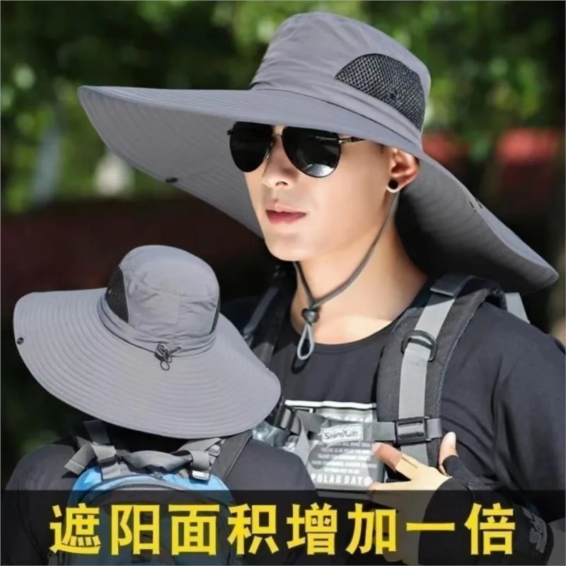 hat men's outdoor fishing face cover breathable wide-brimmed fisherman's