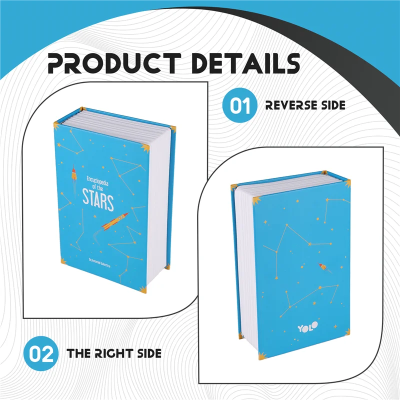 صندوق تخزين آمن لكتاب القاموس HFES، آمن مع 3 قفل مجمع رقمي، صندوق سري آمن مضاد للسرقة