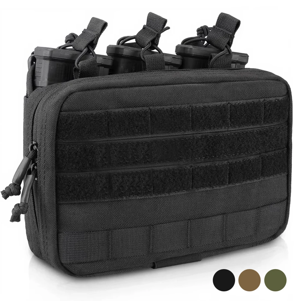 Pochette Triple pour magazines, sac d'administration Molle, sac médical EDC, organisateur 5.56.223 pochette magnétique pour fusil de chasse, sac pour pistolet, support magnétique