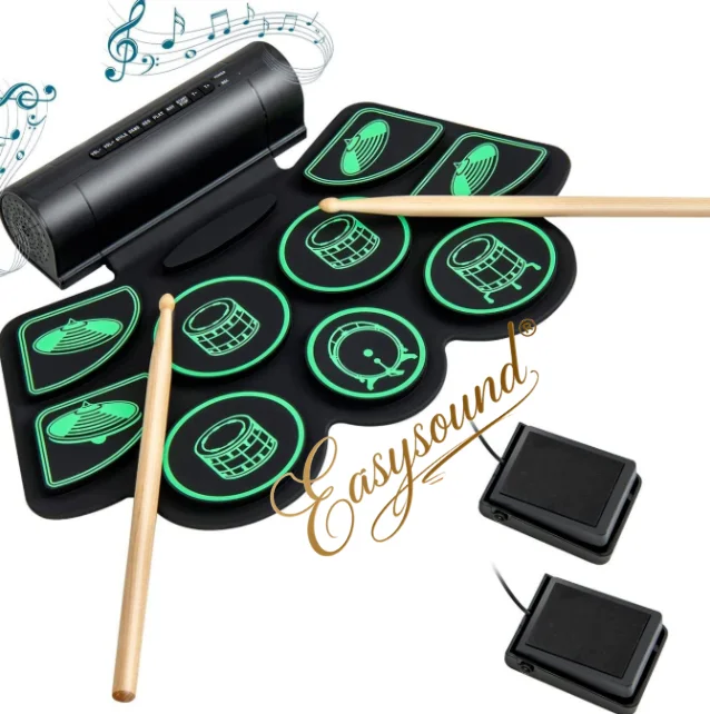 Dual Dual Speakers Colorful Hand-rolled Electronic Drums Beginner Drum Set Hand-rolled Drums