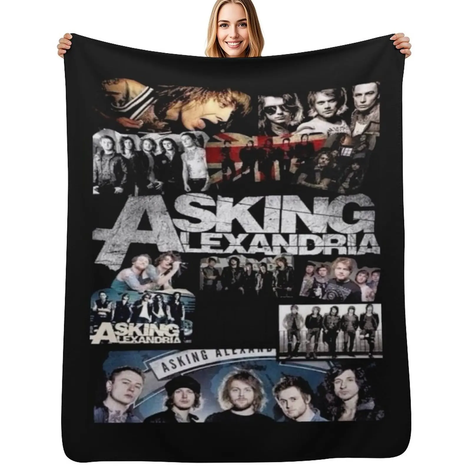 

2 For Sale asking alexandria Throw Blanket Large Hairys Flannels Polar Blankets