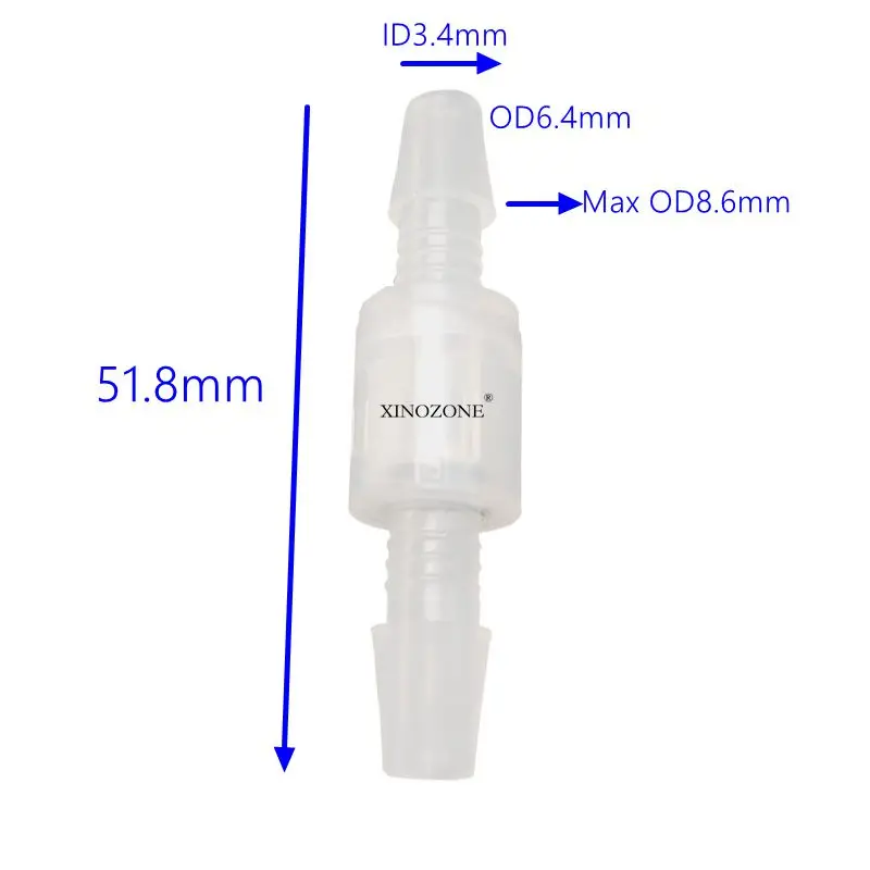 1/4 "Mùa Xuân Kiểm Tra Van Không Trở Về Van Nhựa PP Van Đầu Nối Nhựa