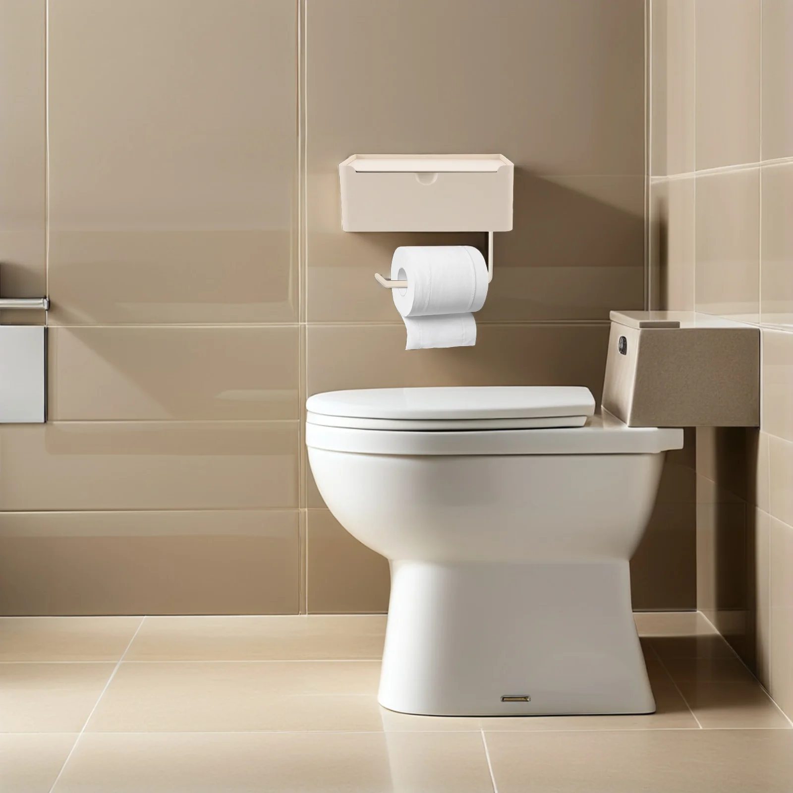 

Foldable Wall-Mounted Bathroom Organizer Waterproof Garbage Bag Holder Toilet Paper Holder No-Drill Space-Saving Tissue Storage