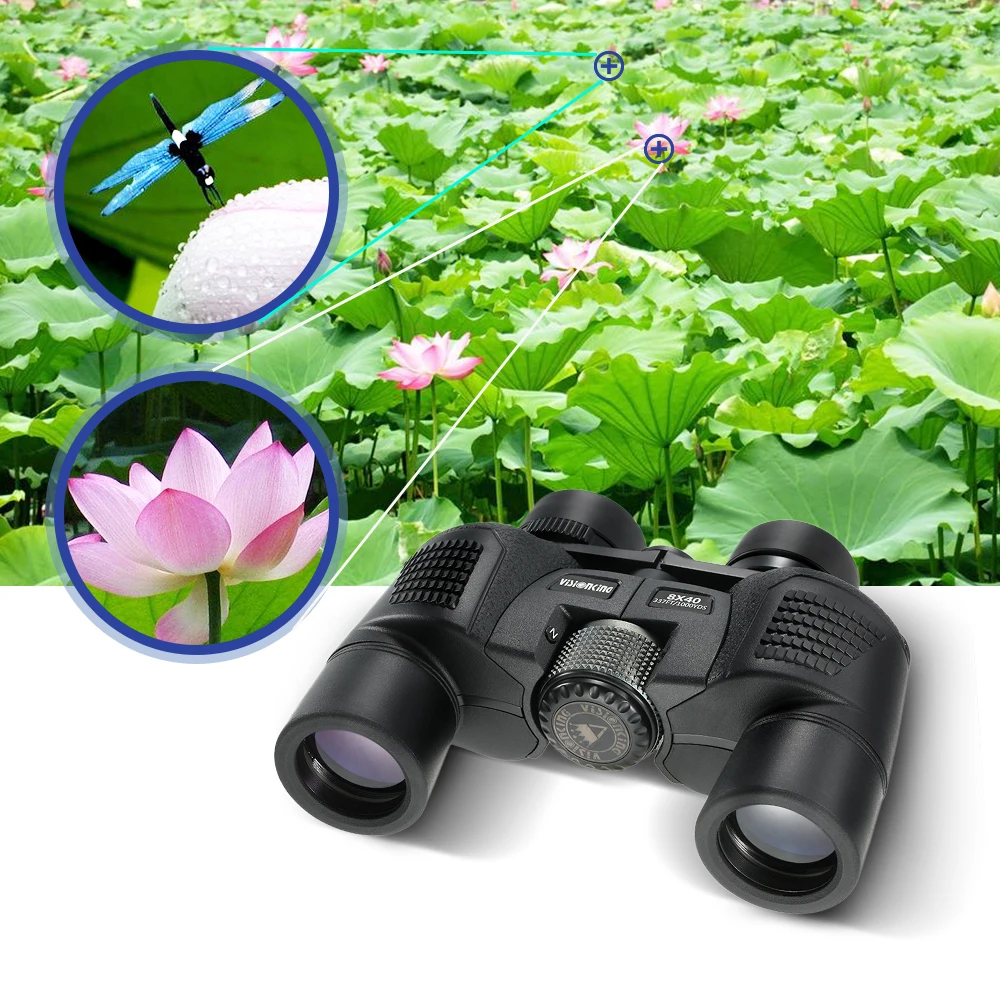 Visionking 8x40 HD Binocular Durable Porro Bak4 FMC Long Range Telescope Outdoor Birdwatching Camping Travelling Optical Scope