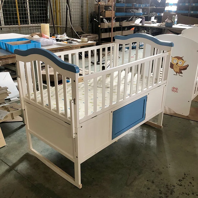 High Quality Organizer Single Newborn Sleep Multifunctional Wooden Crib Cot Baby Bed Cots for Babies