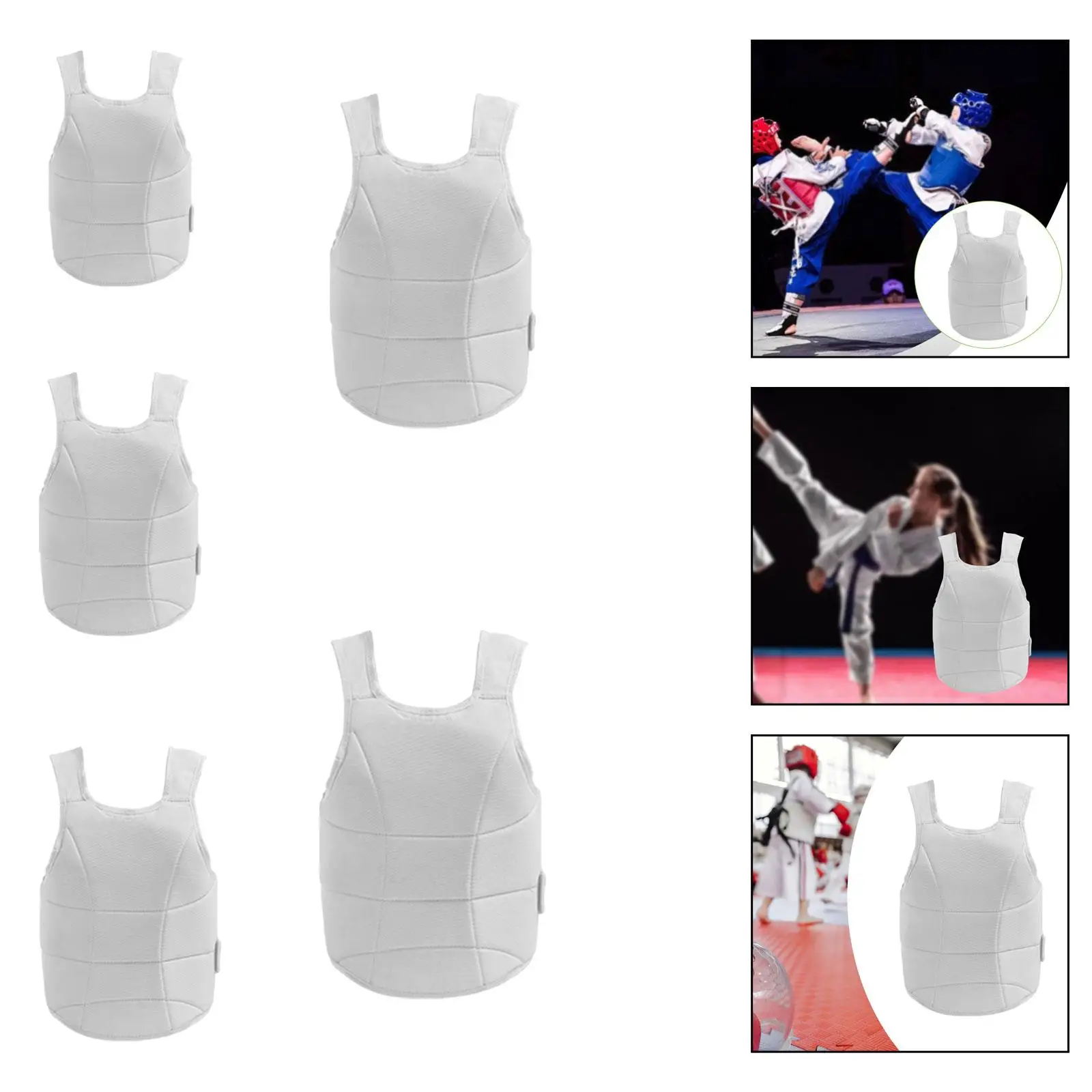 سترة درع متعددة الأغراض لحماية الصدر من جلد البولي يوريثان لمسابقات التايكوندو كيك بوكسينغ #4