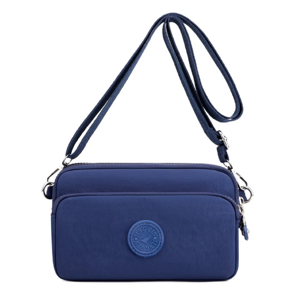 

Multi-functional Oxford Cloth Crossbody Bag Multi-layered Zipper Shoulder Bag Nylon Solid Color Small Phone Bag Storage Bag