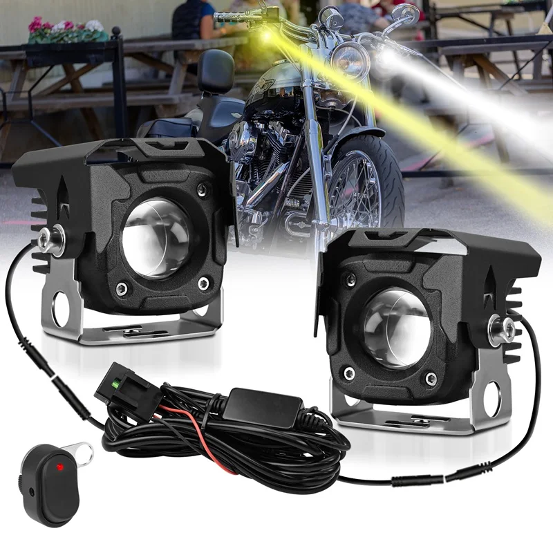 2Pcs Motorcycles Headlight 3000LM Led Auxiliary Driving Lamp For R1250GS ADV F800GS K1600,Honda CRF1000L