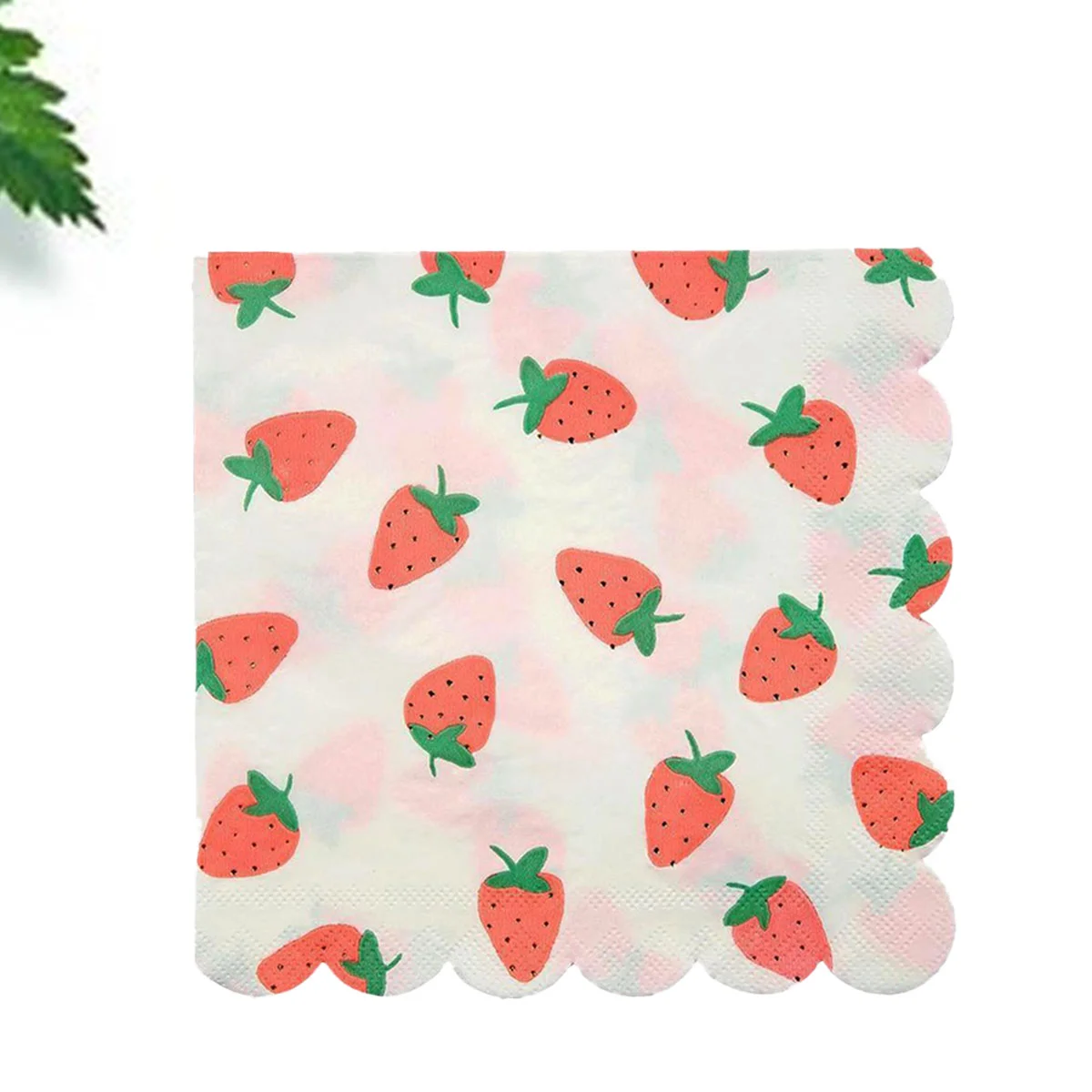 16pcs Disposable Napkins Beautiful Strawberry Printing Napkins for Party Gathering Festival (25x25cm)