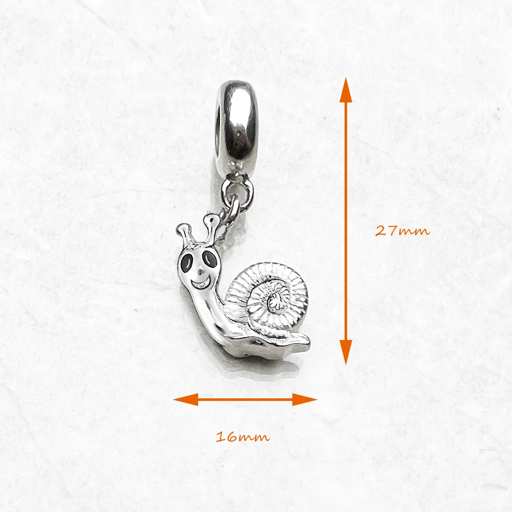 Snail Dangle Charm Lucky Pendant Women Men Summer 925 Sterling Silver Fine Jewelry Cute Gift - Image 2