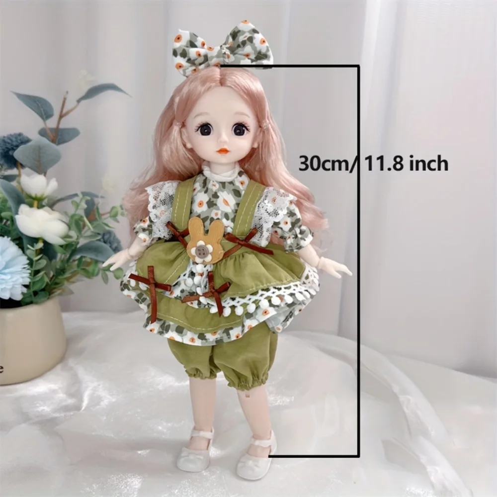 20 Joints 1/8 30CM BJD Doll 3D Simulation Eyes Multi-joint Doll Cute BJD Doll Pink Blue Princess Doll Fashion Clothes BJD Doll