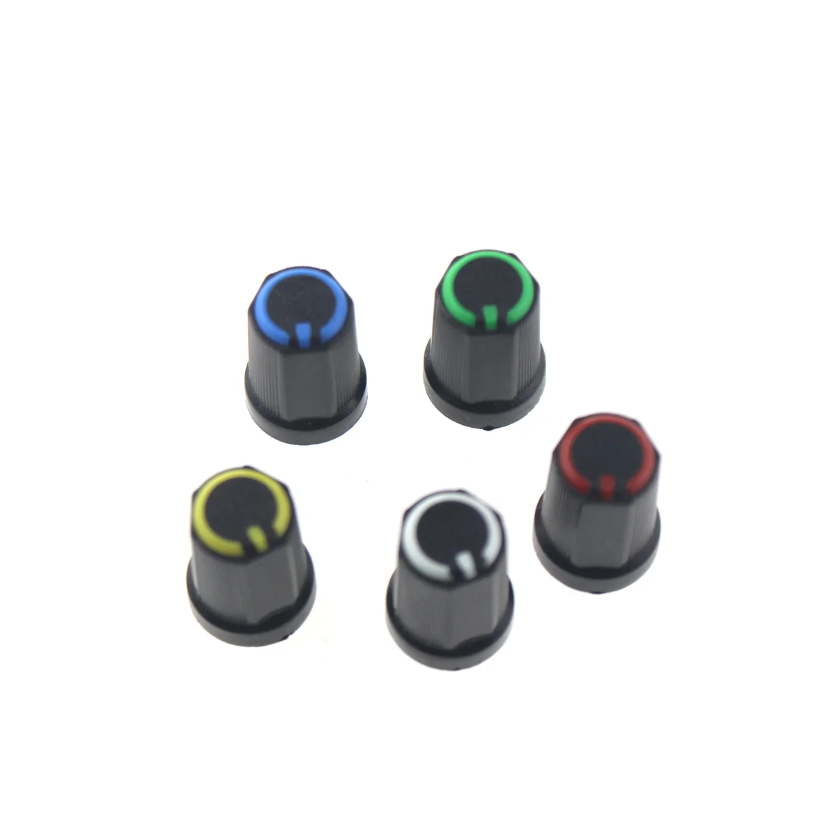 10PCS 12*16MM aluminum knob encoder sound card potentiometer red blue white fine inside hole 6mm volume amplifier metal cap