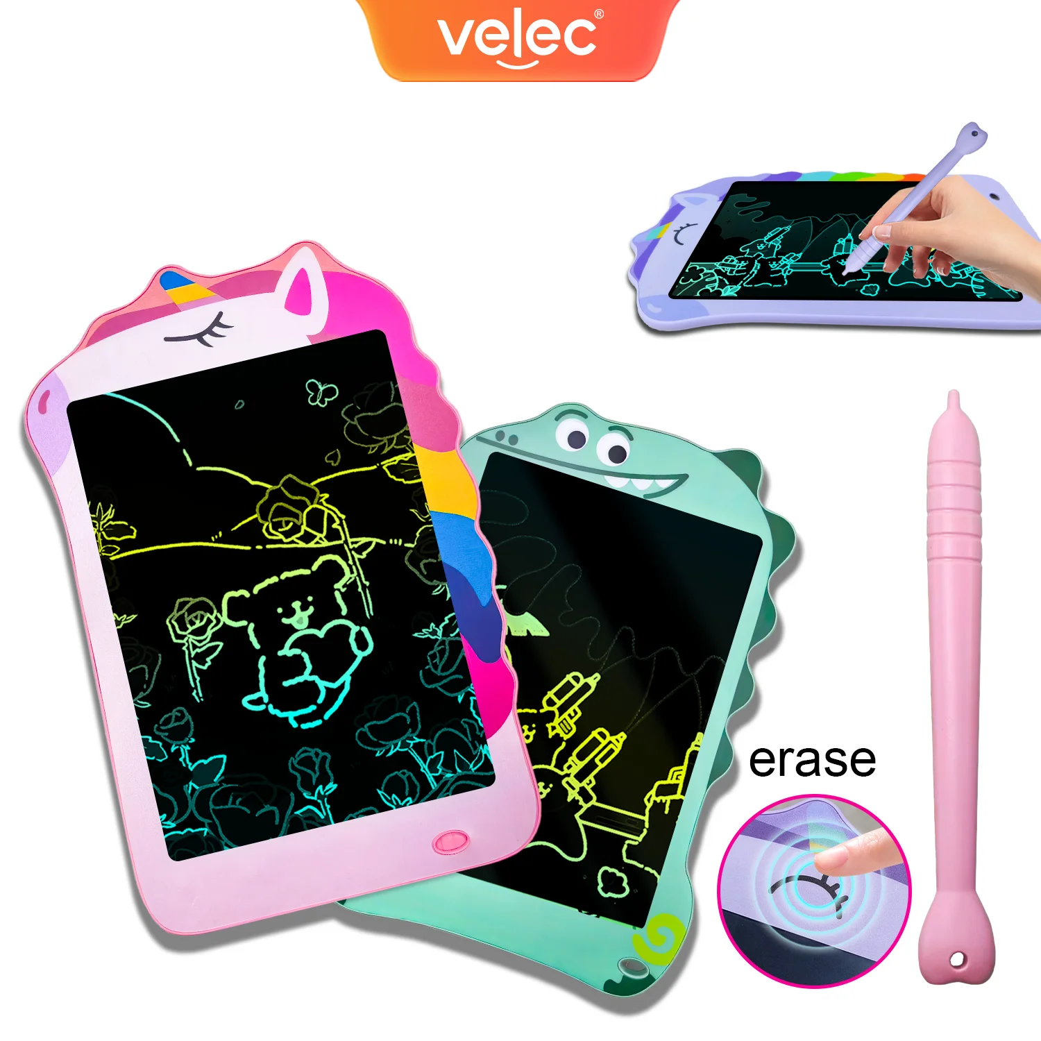 4-pack LCD-schrijftablet voor kinderen, 8,5 inch kleurrijke Doodle Board tekentablet, educatief speelgoed verjaardagscadeaus voor