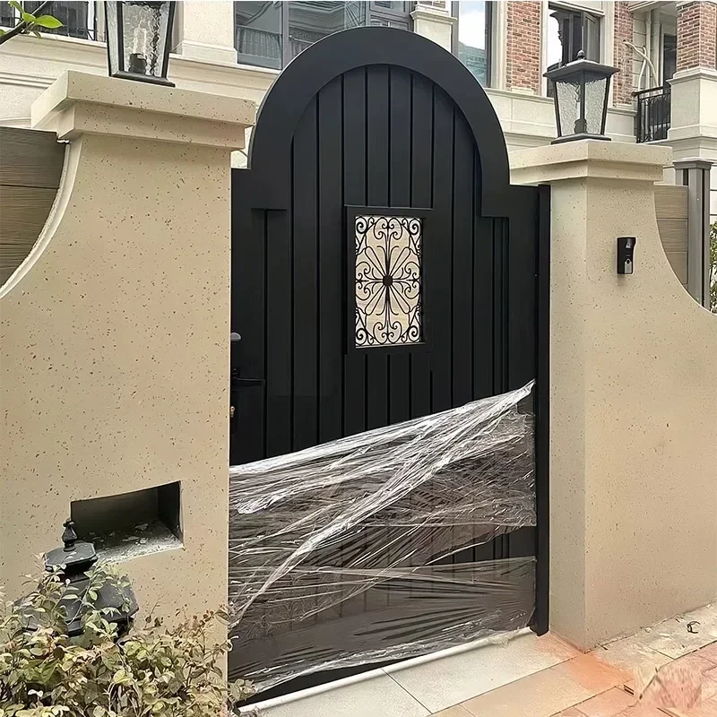 

French courtyard garden door Outdoor flower community yard curved small door