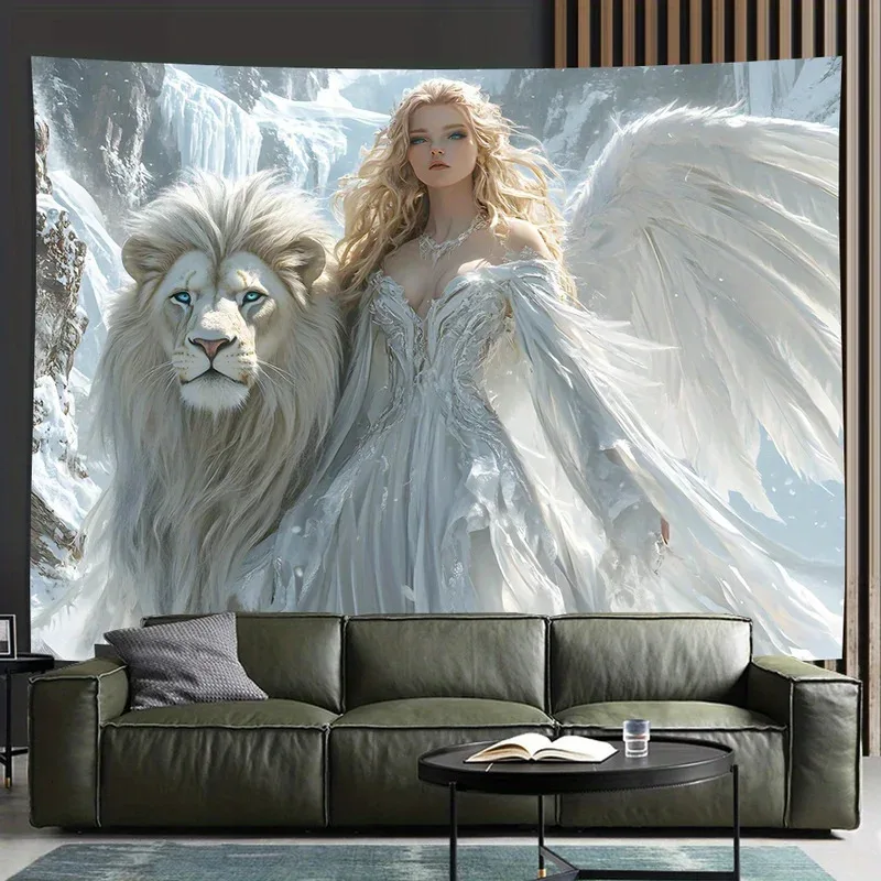 VIKAMA Ice Angel Tapestry Transform Your Room with Mysterious Snowy Mountain Wall Art Ideal for Bedroom Dorm and Living Room