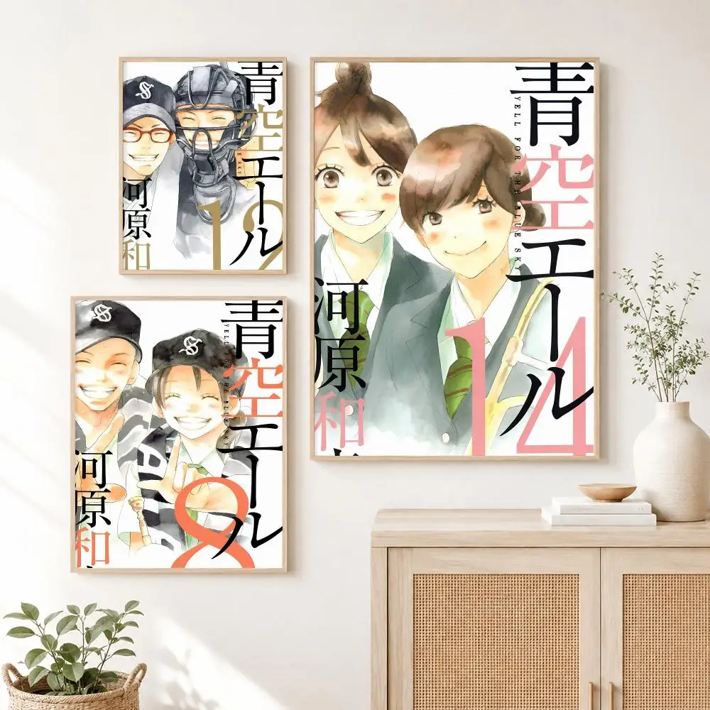 Anime A-Aozora Yell Poster Self Adhesive Wall Art Decor for Bedroom Living Room Office Home Halloween Gift