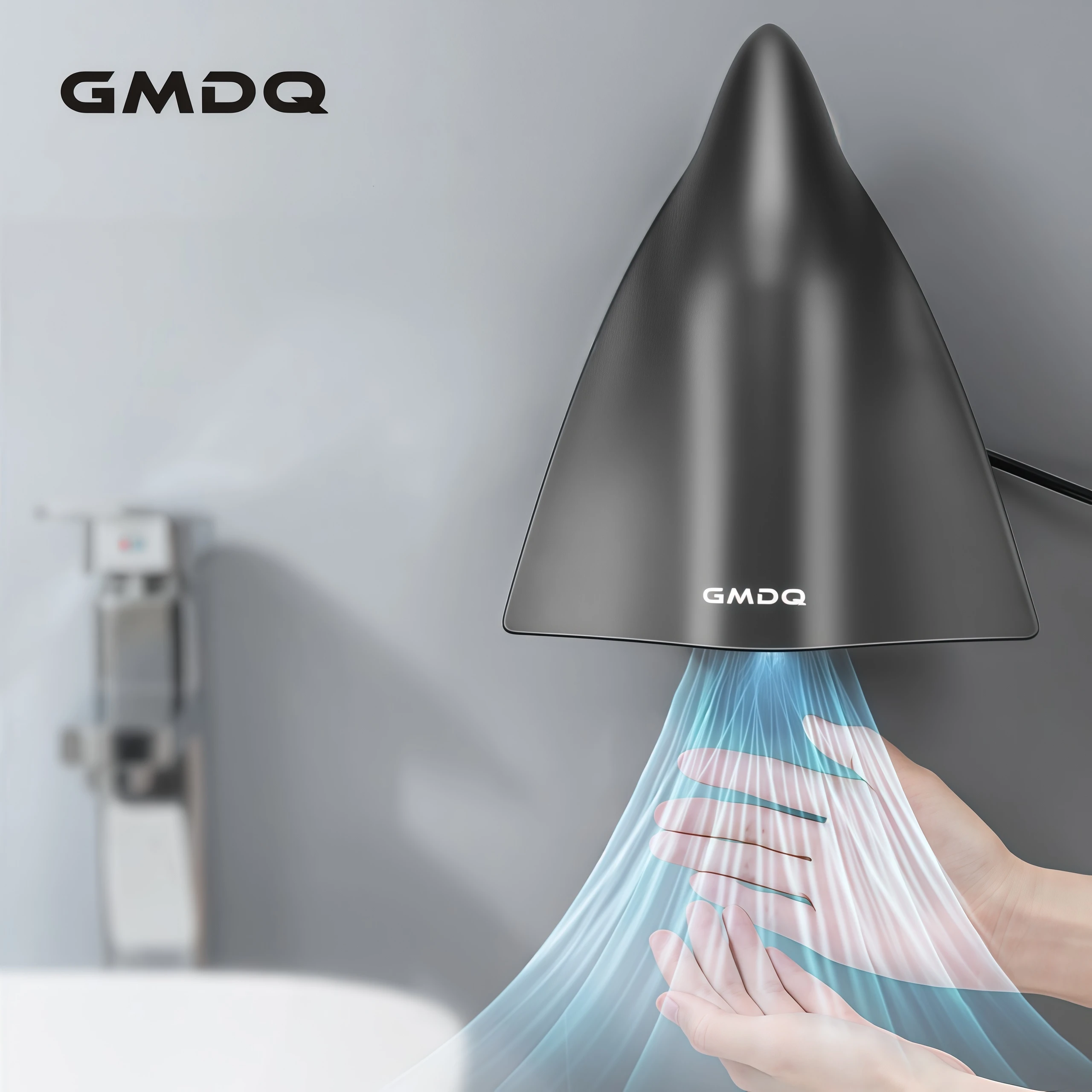 

Новая умная автоматическая сушилка для рук Gmdq с датчиком, стандарт Великобритании 220В, высокая мощность 1600Вт, доступна в белом и матово-сером цветах, подходит для коммерческого использования, отелей, домов и других помещений.