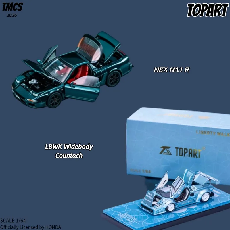 

TOPART × 2026 TMCS Malaysia Exhibition limited 1/64 LBWK wide-body Countach, Honda NSX, Boys holiday gift, collection ornaments.
