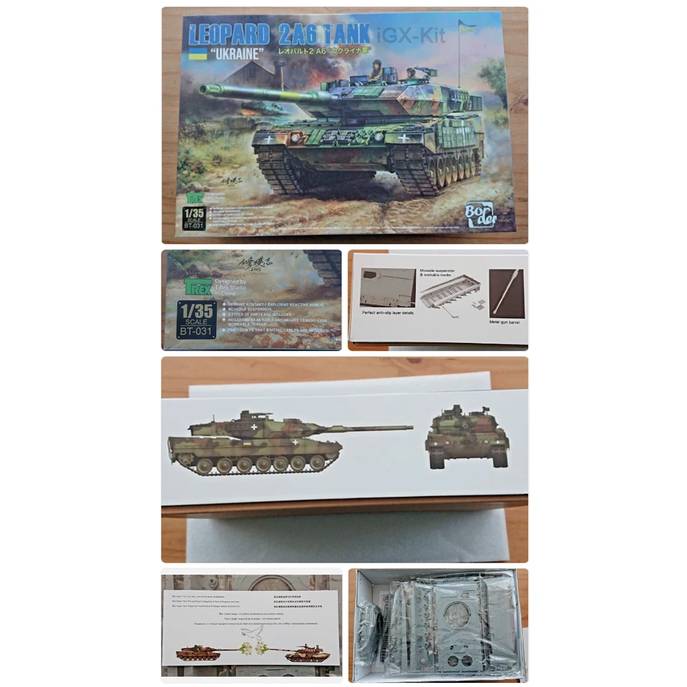 

Border BT031 1/35 Scale Leopard 2A6 Ukraine Main Battle Tank MBT Vehicle Plastic Assembly Model Building Kit Hobby Craft